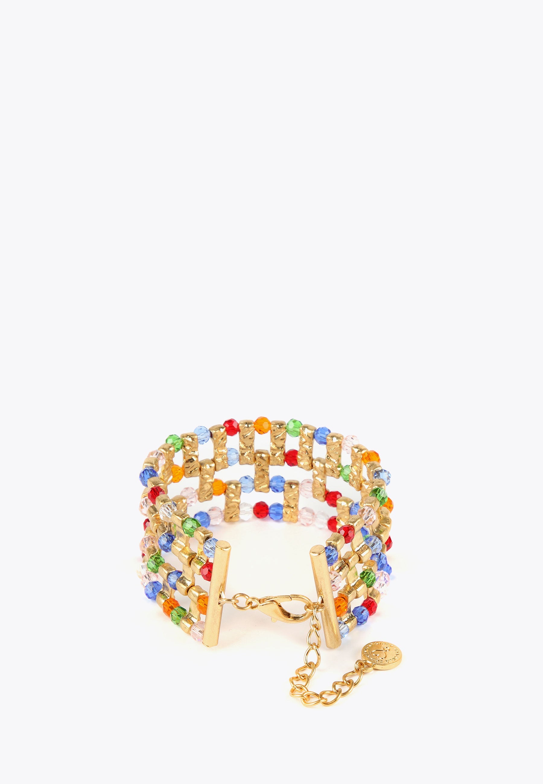 LS2403082-Metal-Blue-Multicoloured crystals bracelet