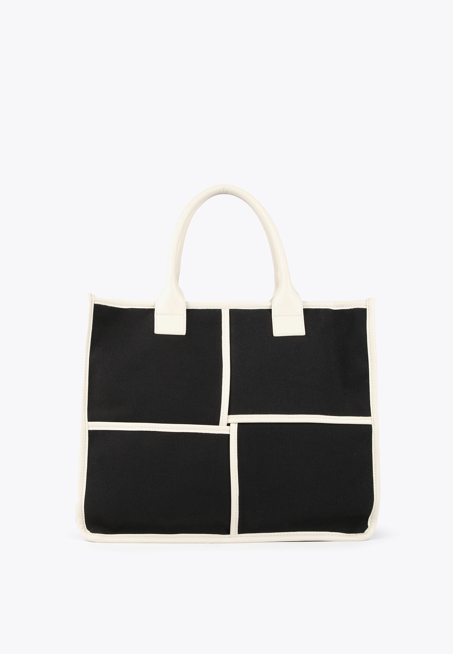 LS2404024-Black-Ecru-Black and white tote bag
