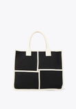 LS2404024-Black-Ecru-Black and white tote bag