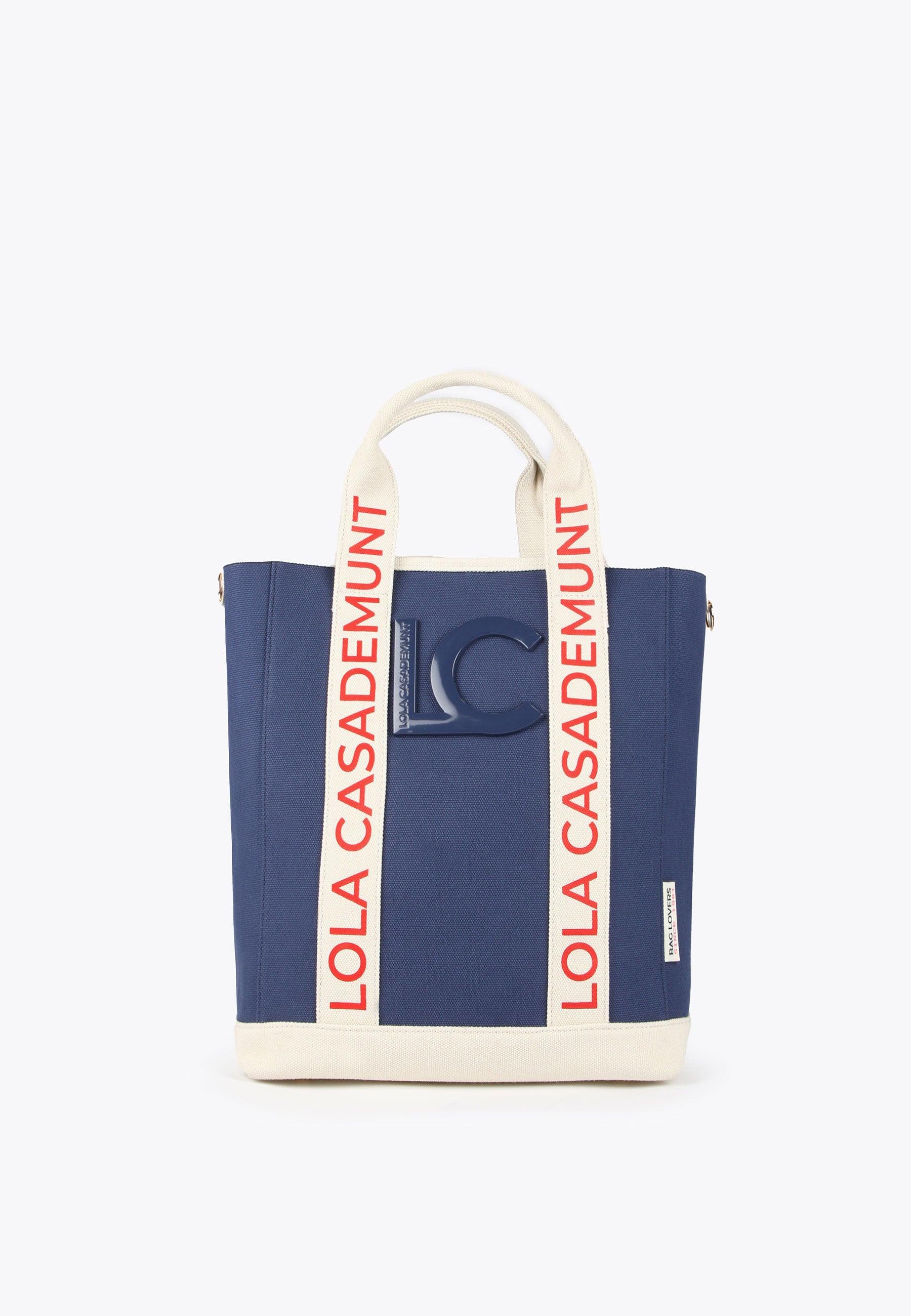 LS2404045-Blue-Ecru-Logo tote bag