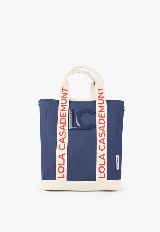 LS2404045-Blue-Ecru-Logo tote bag