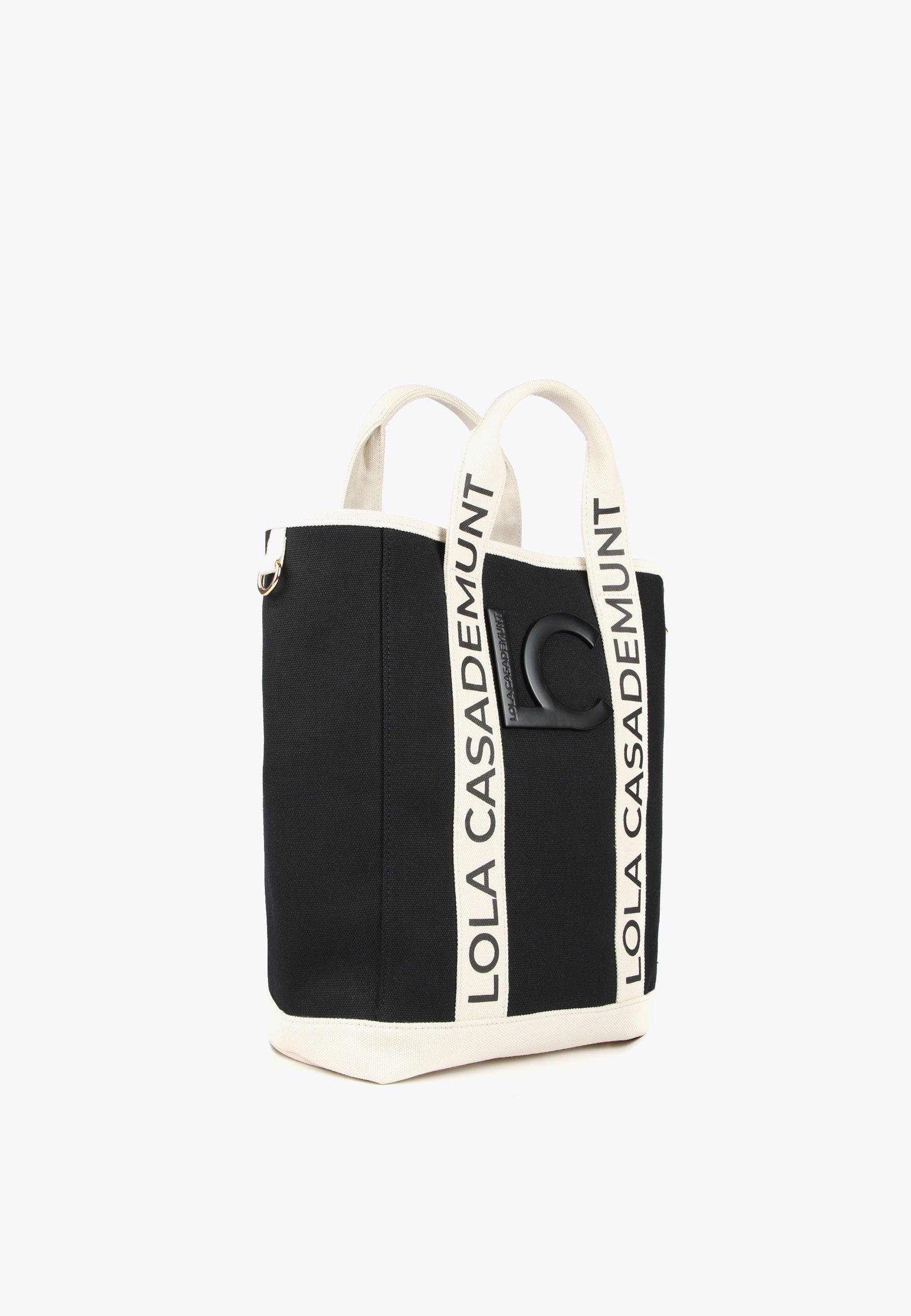 LS2404045-Black-Ecru-Logo tote bag