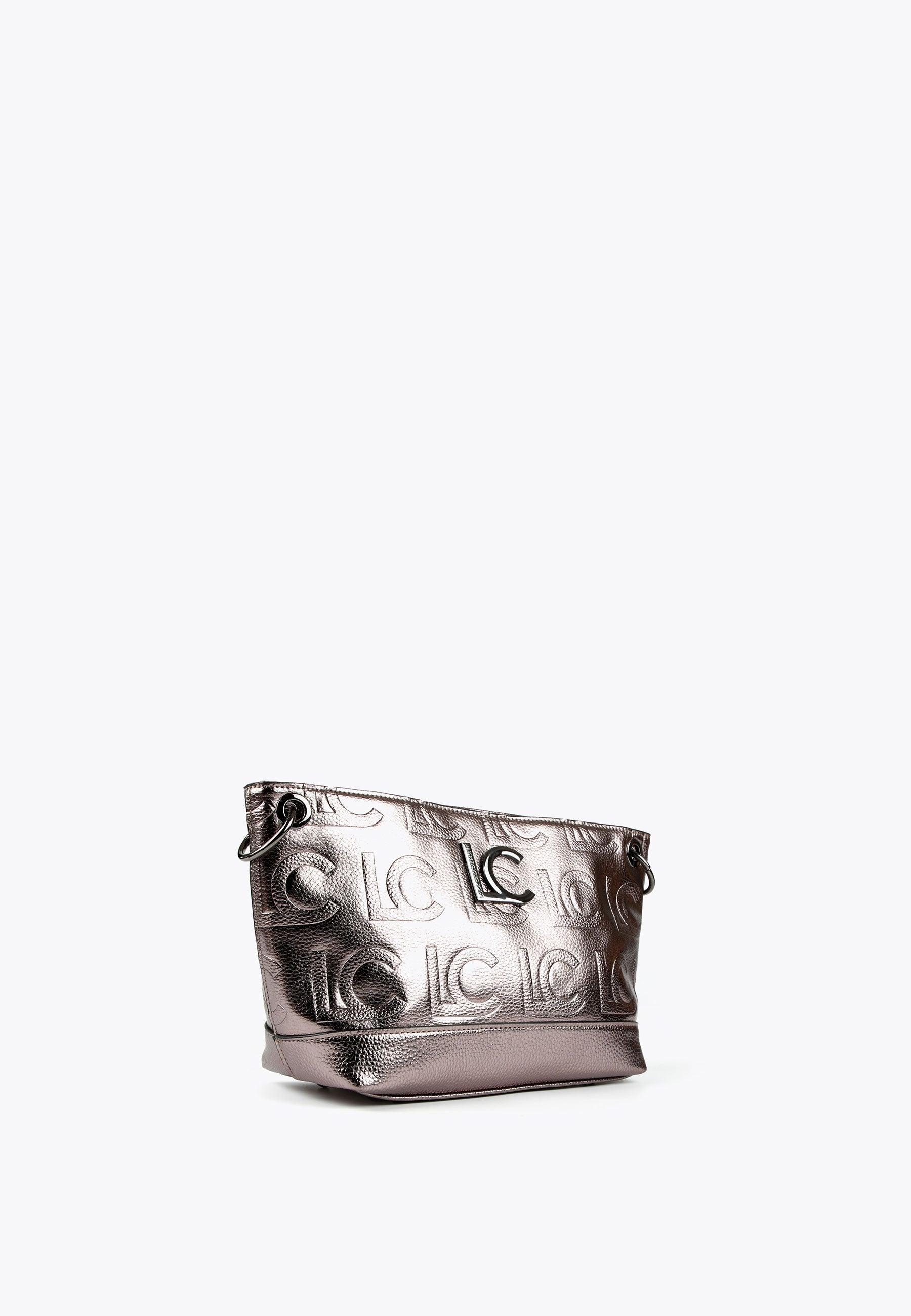 LS2404051-Grey-Monogrammed metallic crossbody bag