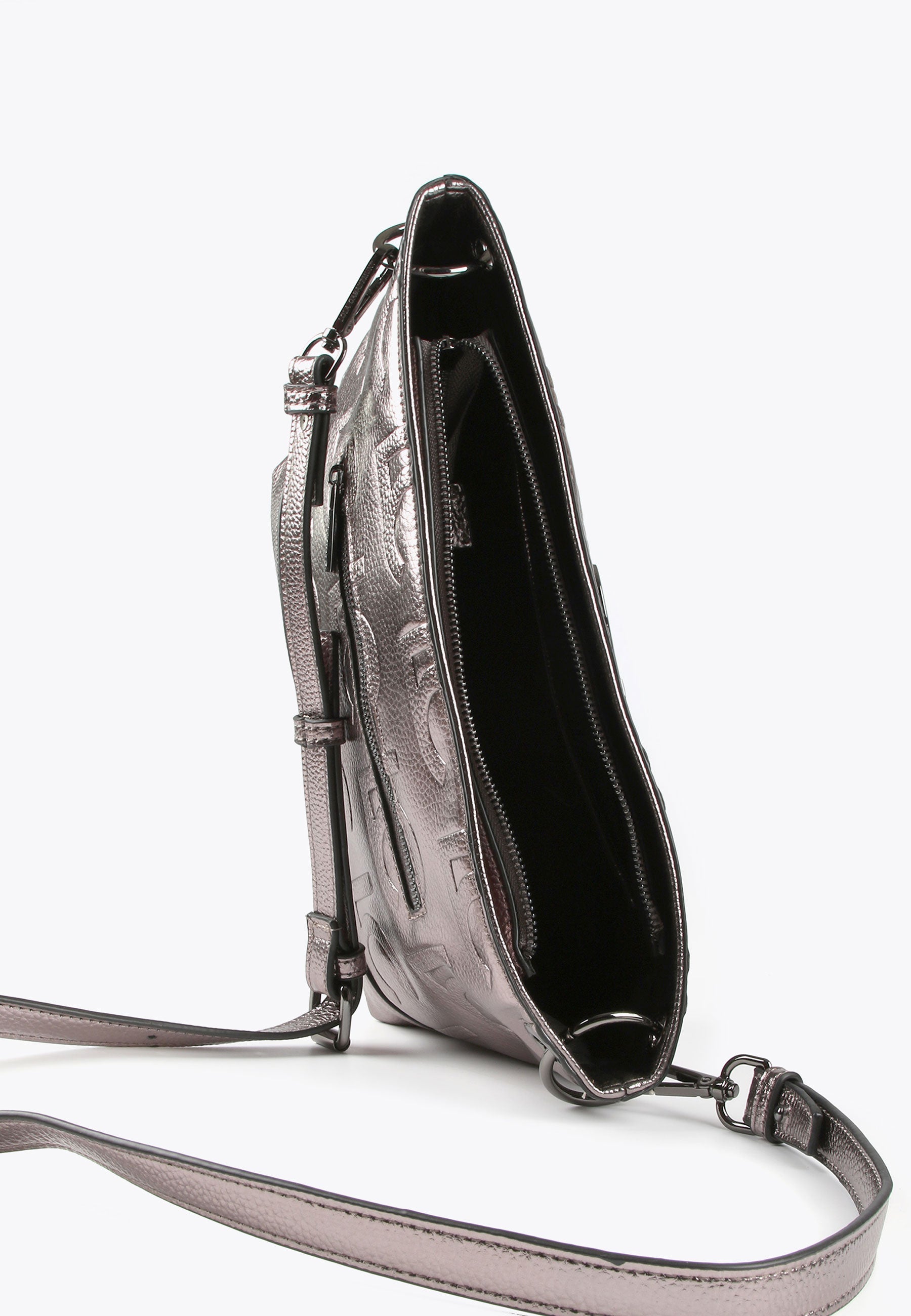 LS2404051-Grey-Monogrammed metallic crossbody bag