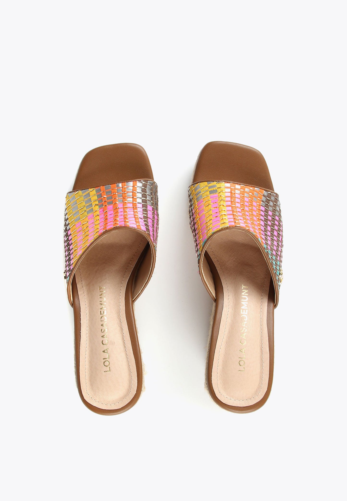 LS2405006-Brown-Pink-Multicoloured platform clogs