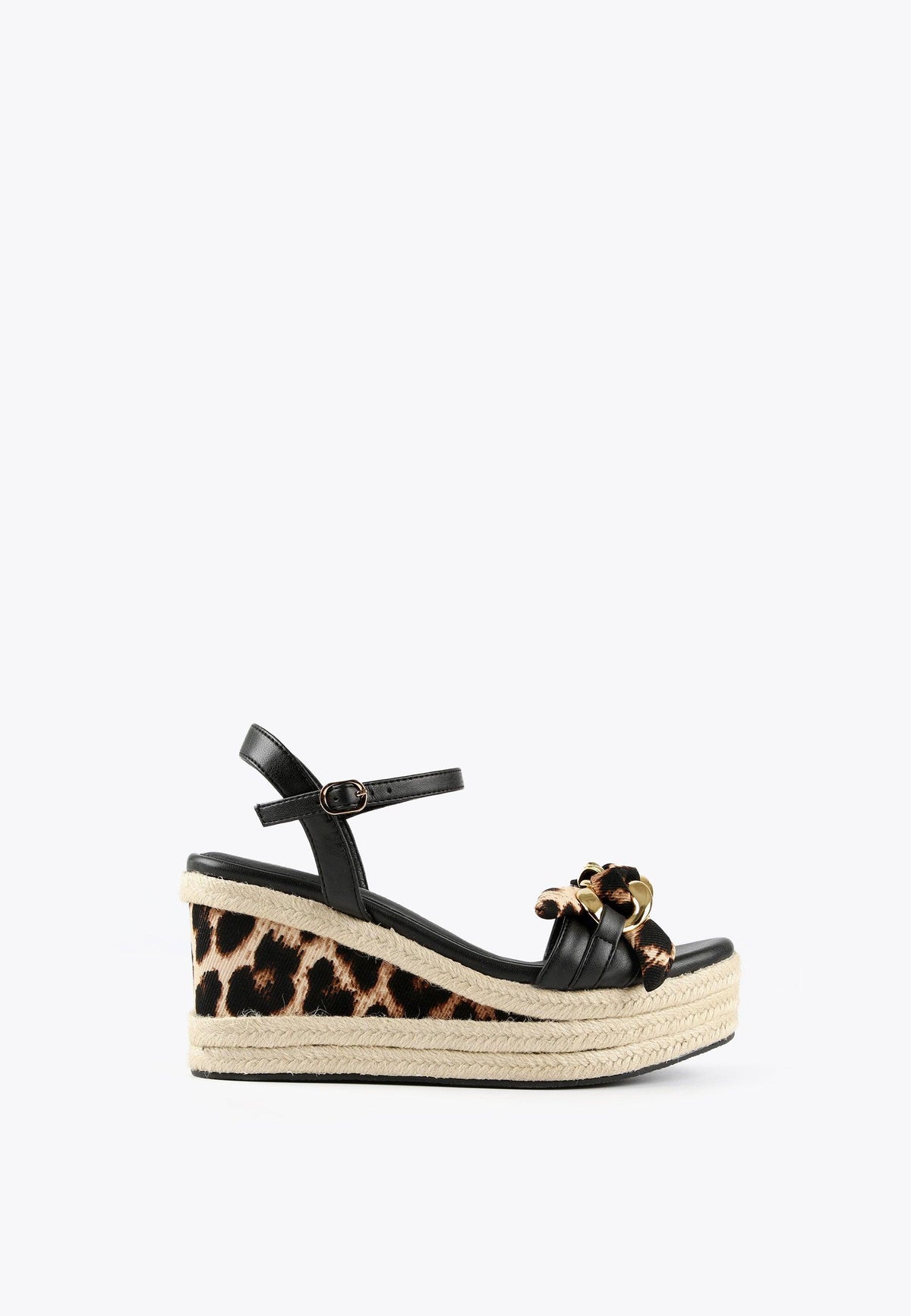 LS2405013-Black-Metal-Animal print wedge sandals