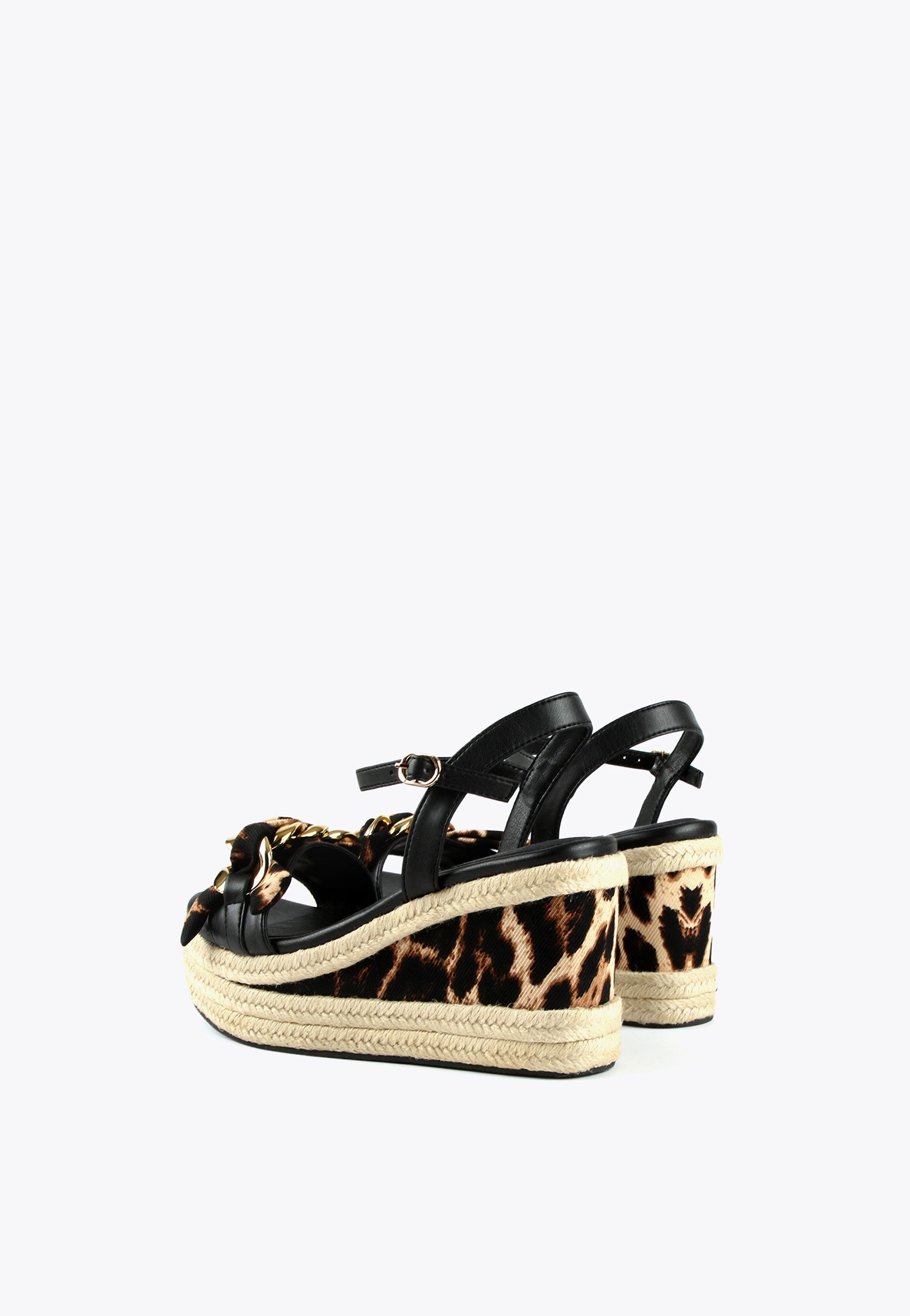 LS2405013-Black-Metal-Animal print wedge sandals