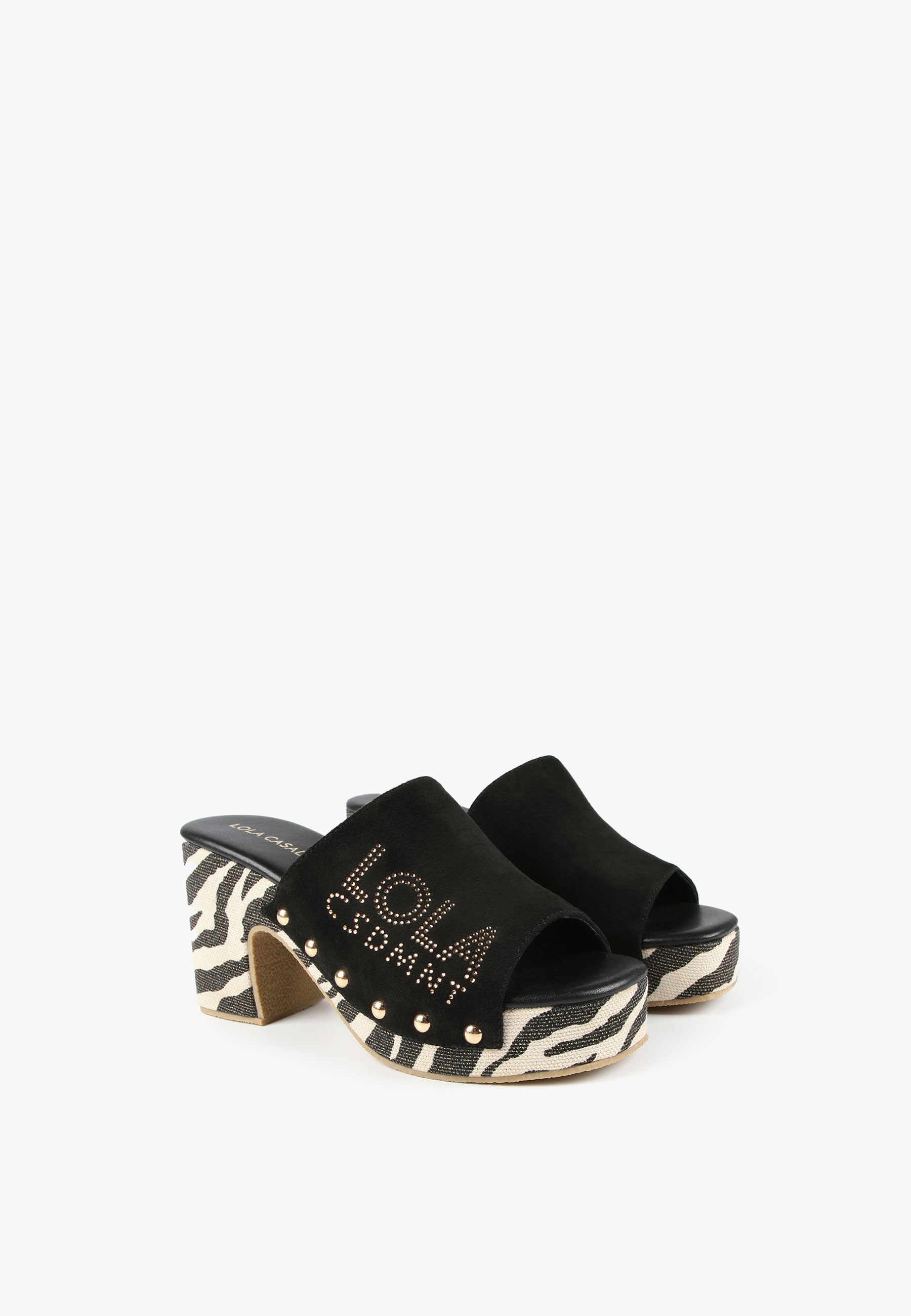 LS2405014-Black-Clogs with animal print soles