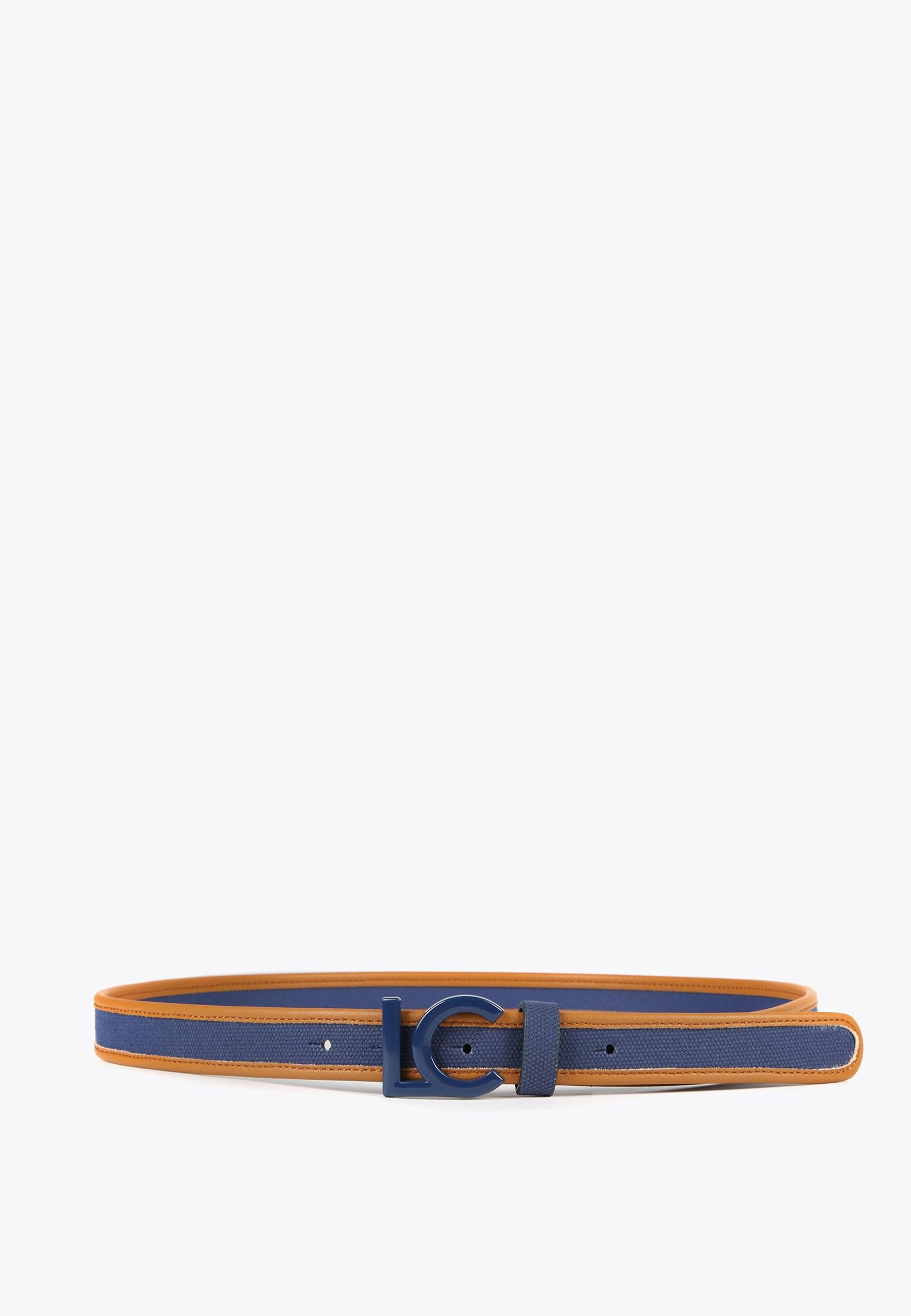 LS2406003-Navy-Wide belt in contrast materials