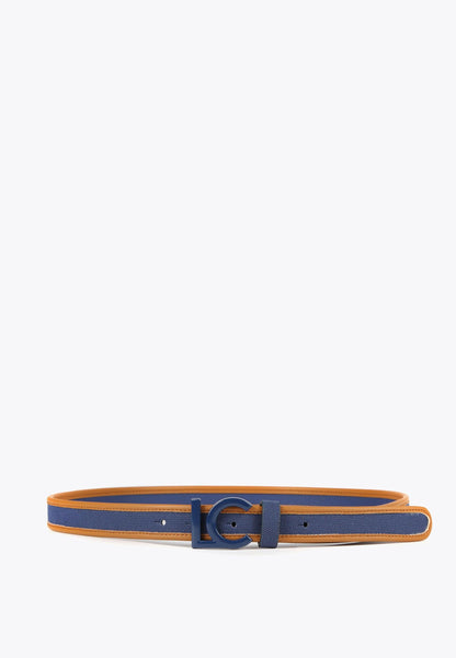 LS2406003-Navy-Wide belt in contrast materials