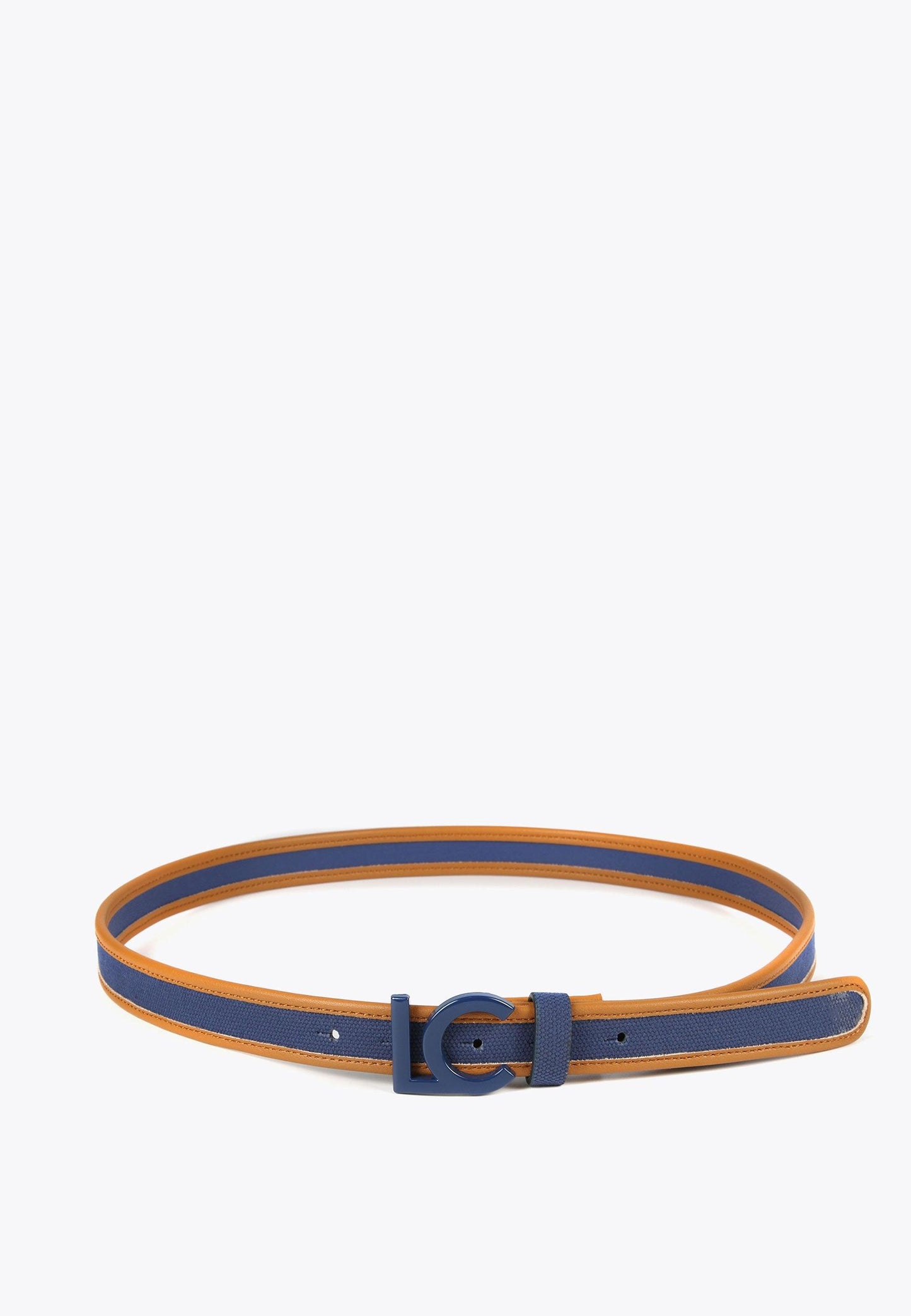 LS2406003-Navy-Wide belt in contrast materials