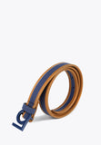 LS2406003-Navy-Wide belt in contrast materials