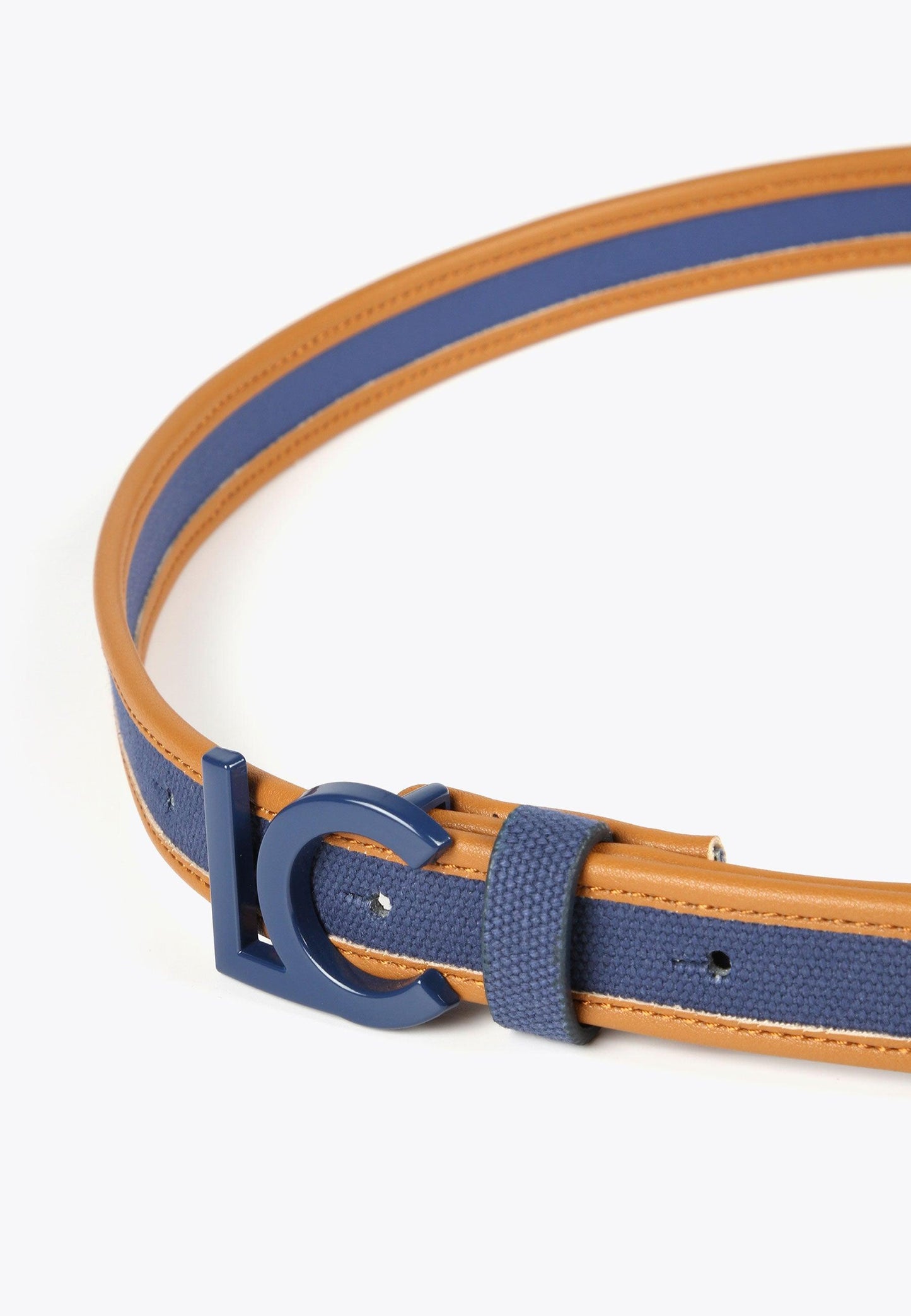 LS2406003-Navy-Wide belt in contrast materials
