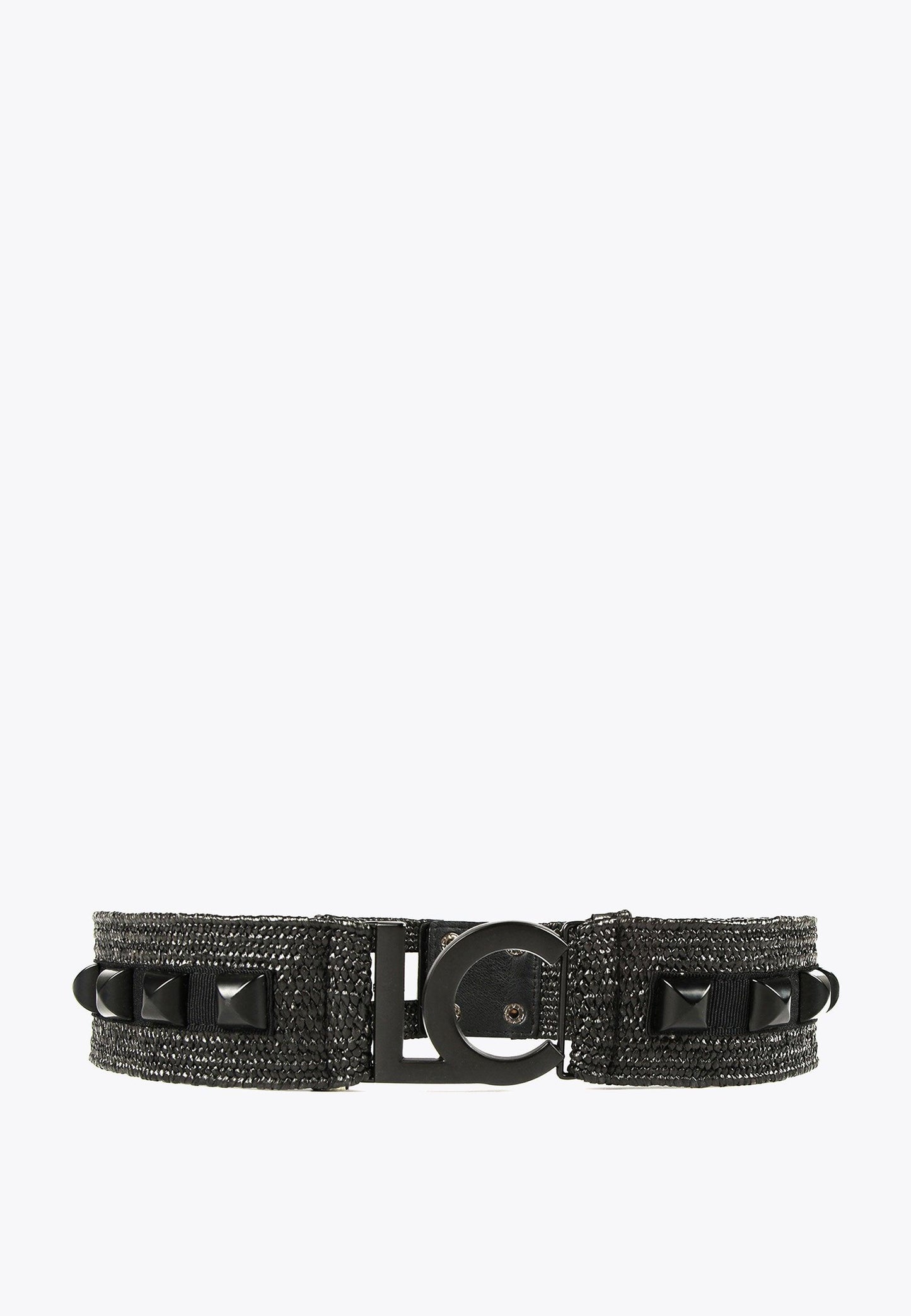 LS2406007-Black-Raffia-effect belt