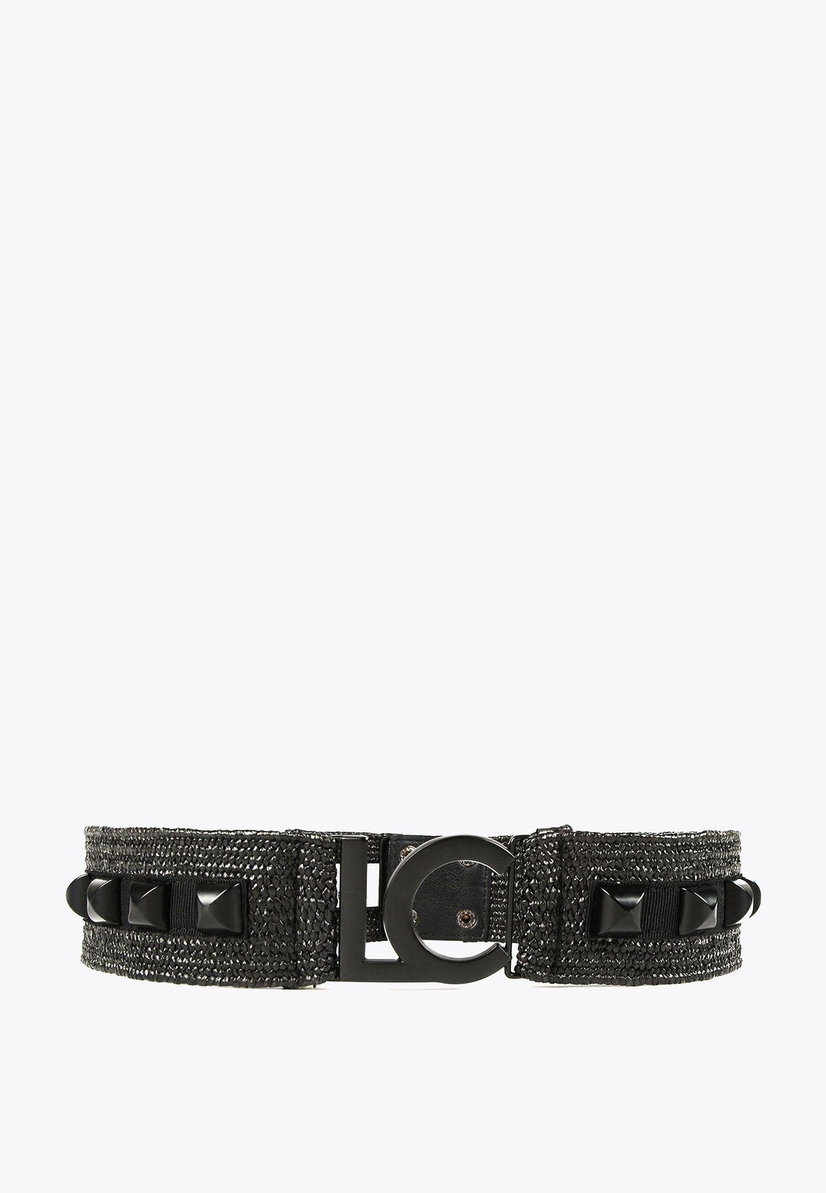 LS2406007-Black-Raffia-effect belt