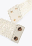 LS2406012-Ecru-Elasticated raffia-effect belt