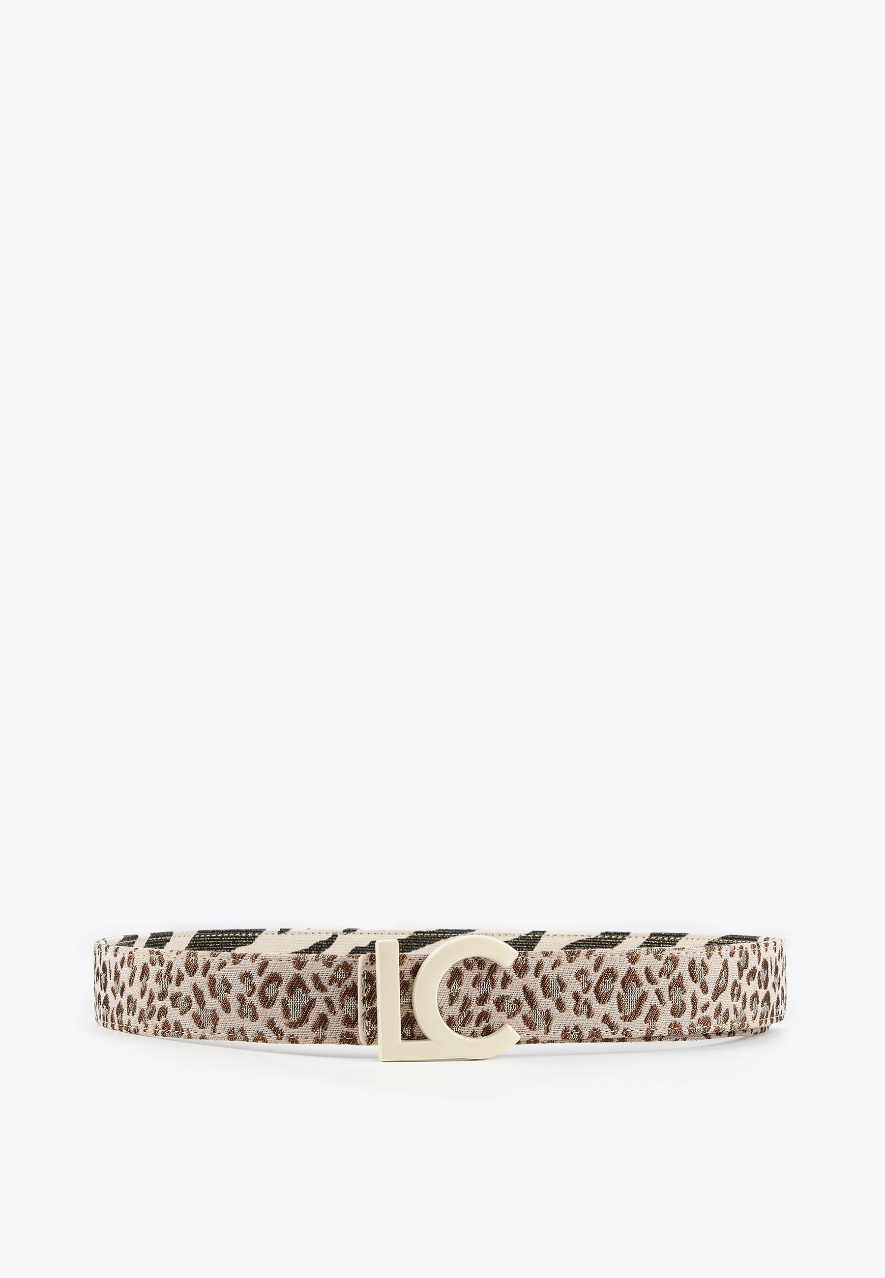 LS2406014-Ecru-Brown-Reversible animal print belt