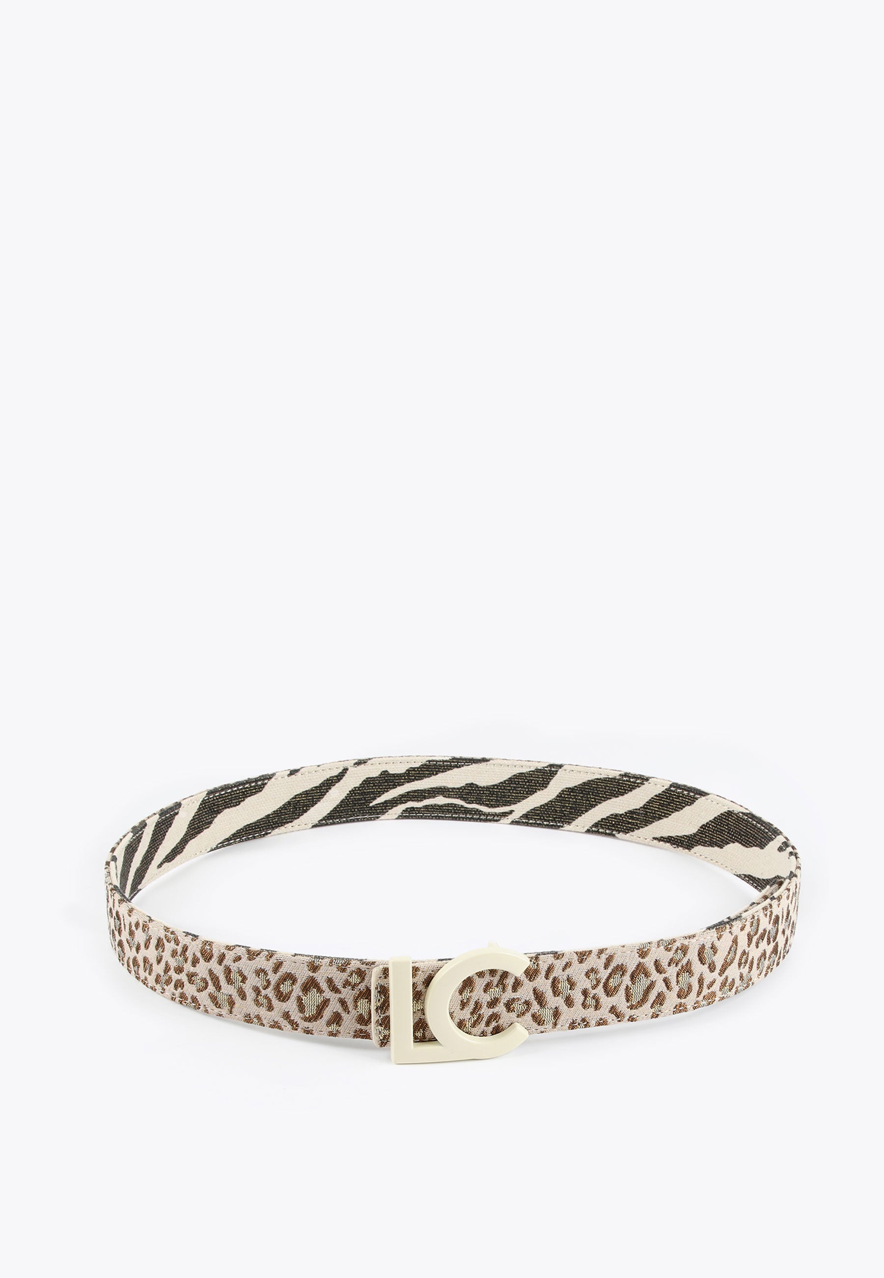 LS2406014-Ecru-Brown-Reversible animal print belt