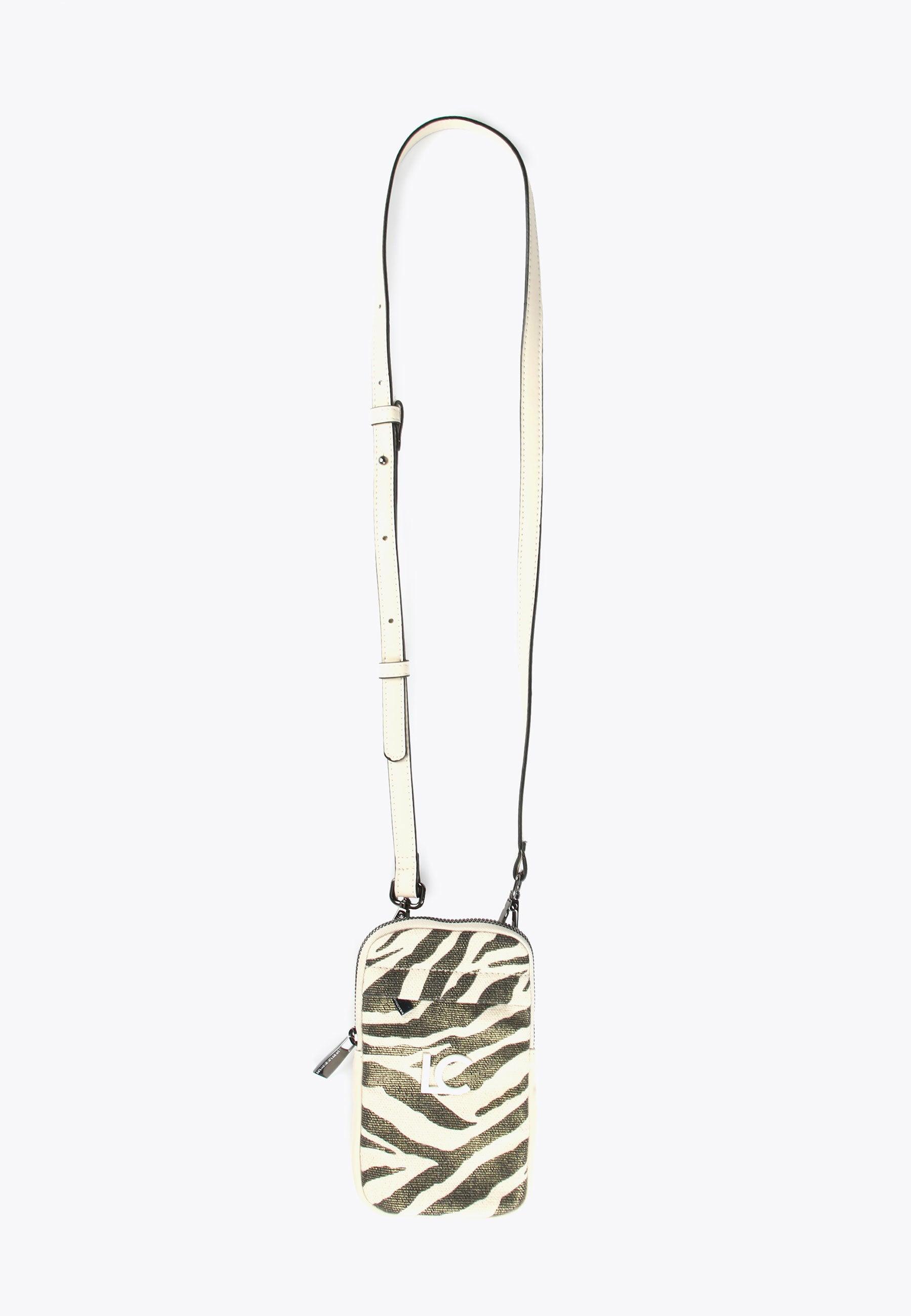 LS2412005-Ecru-Brown-Animal print mobile phone bag