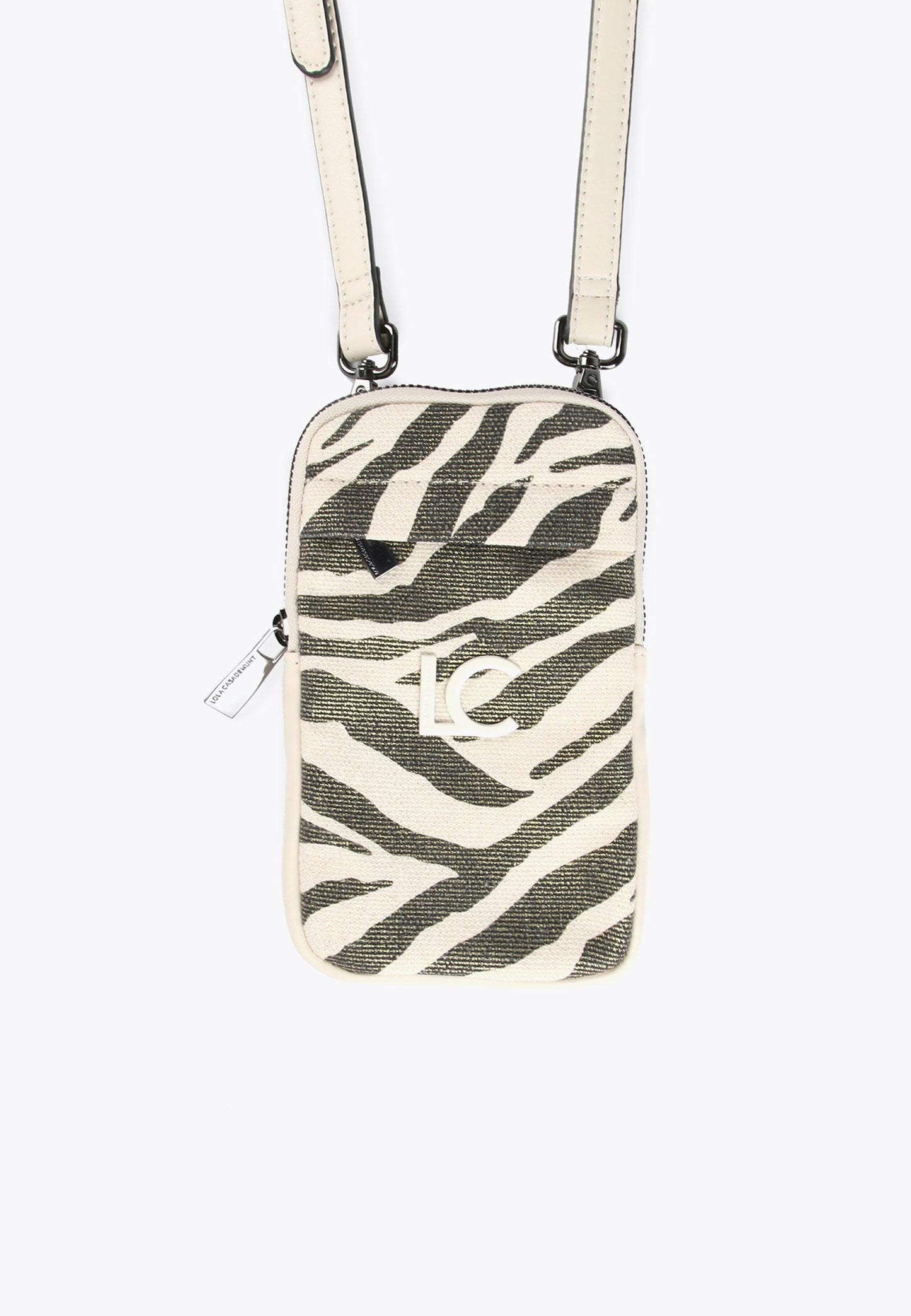LS2412005-Ecru-Brown-Animal print mobile phone bag