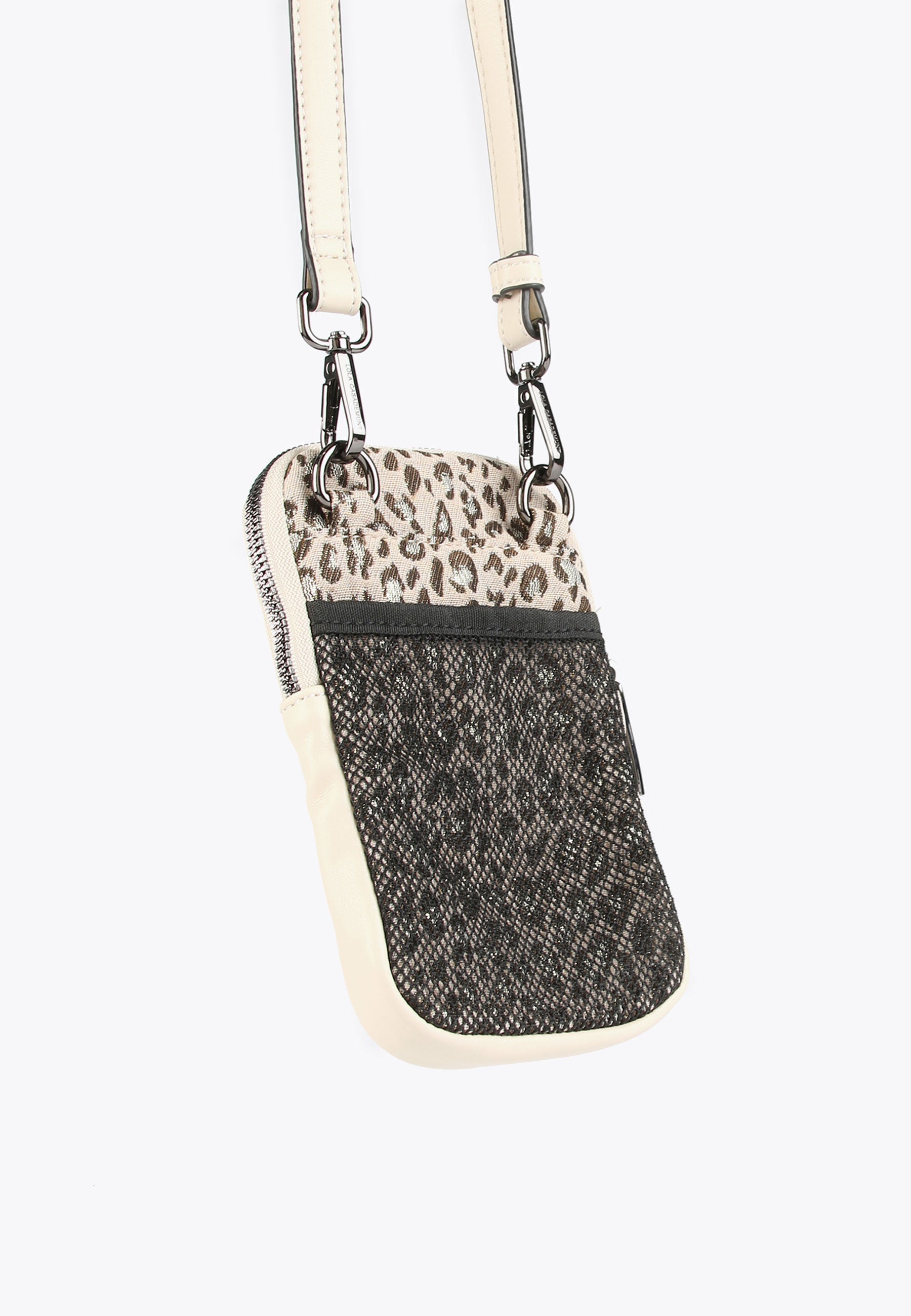 LS2412005-Ecru-Brown-Animal print mobile phone bag