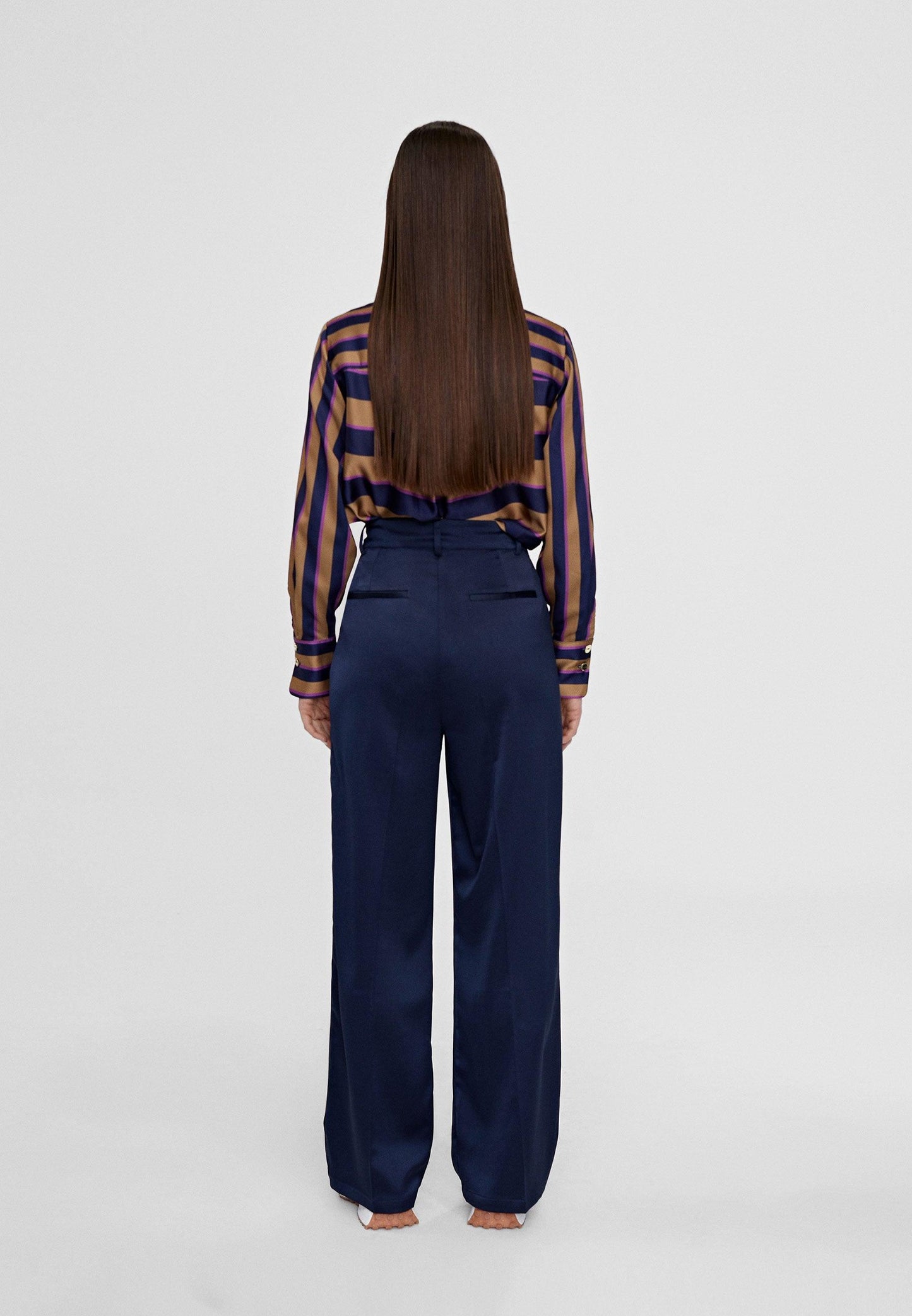 LS2414017-Navy-Straight trousers with pockets