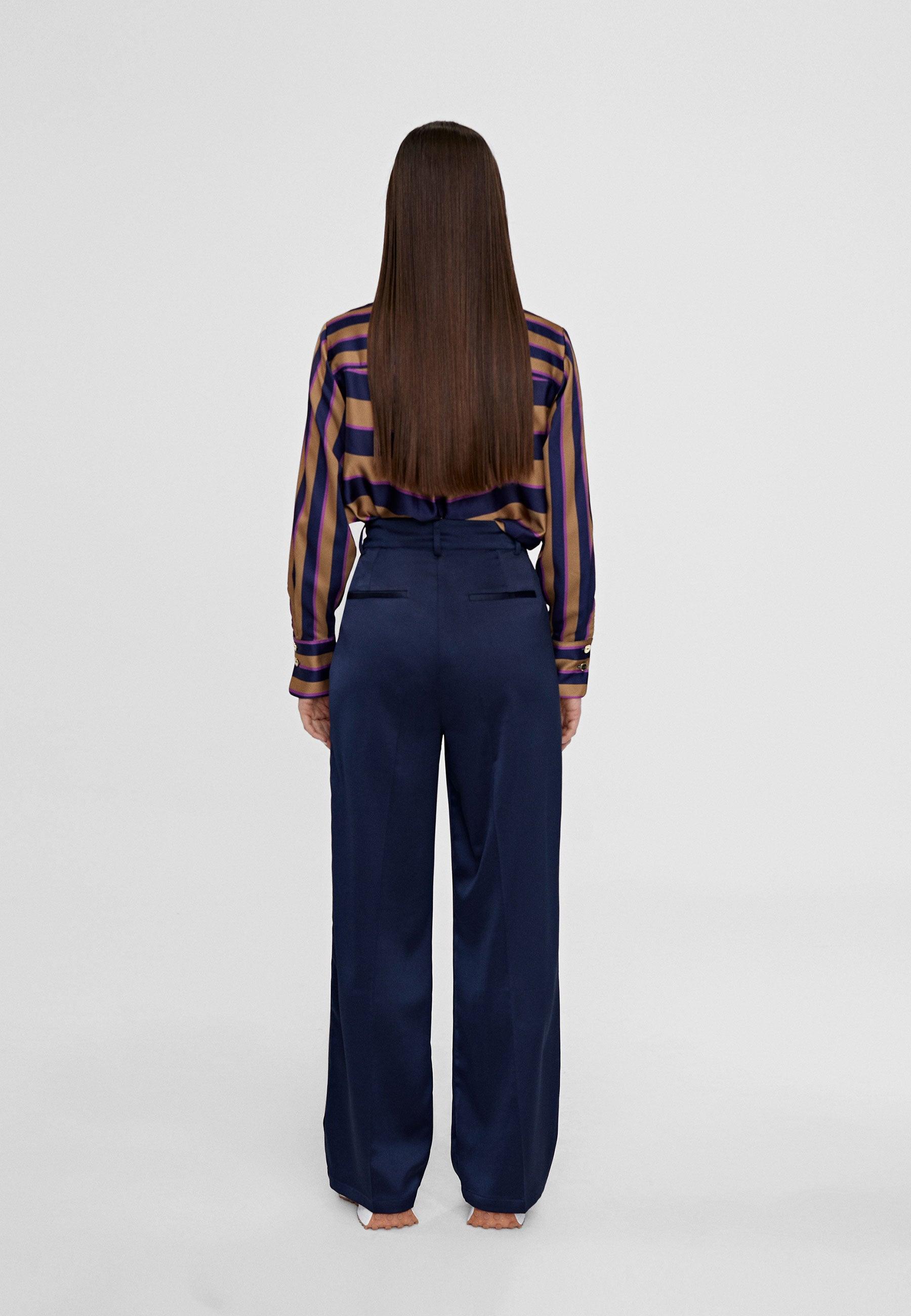 LS2414017-Navy-Straight trousers with pockets