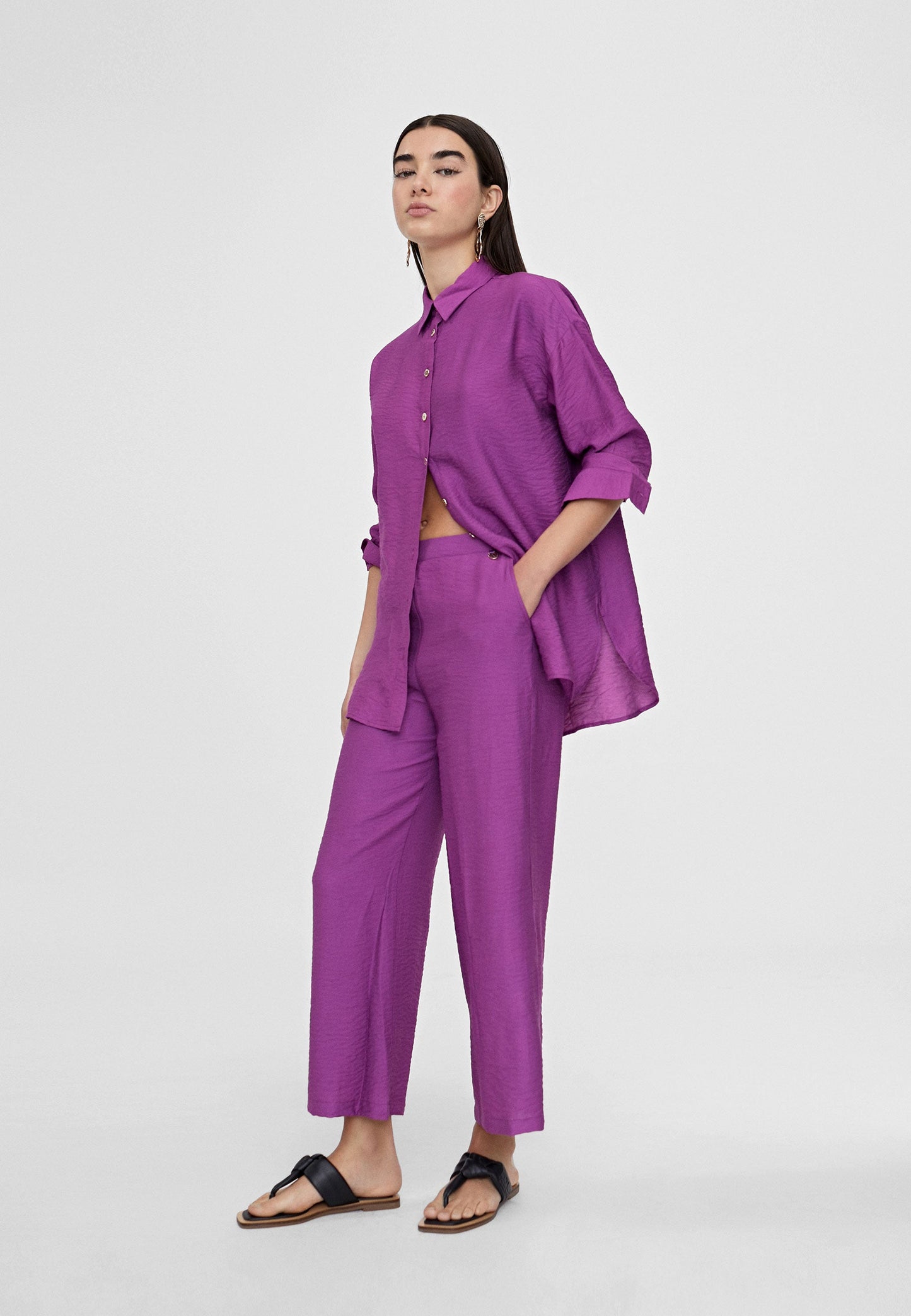 LS2414020-Lilac-Straight flowing trousers