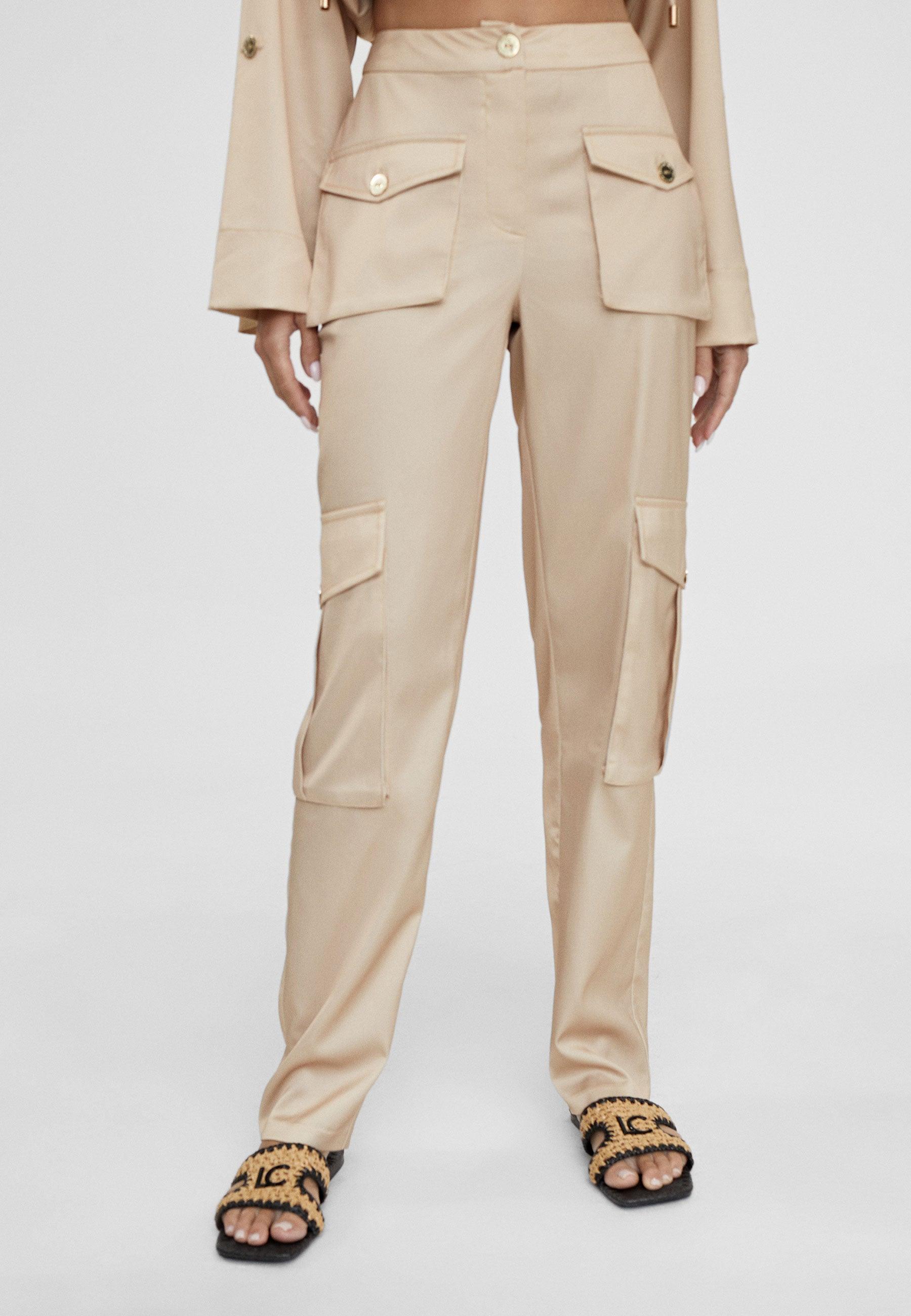 LS2414023-Beige-Trousers with cargo pockets