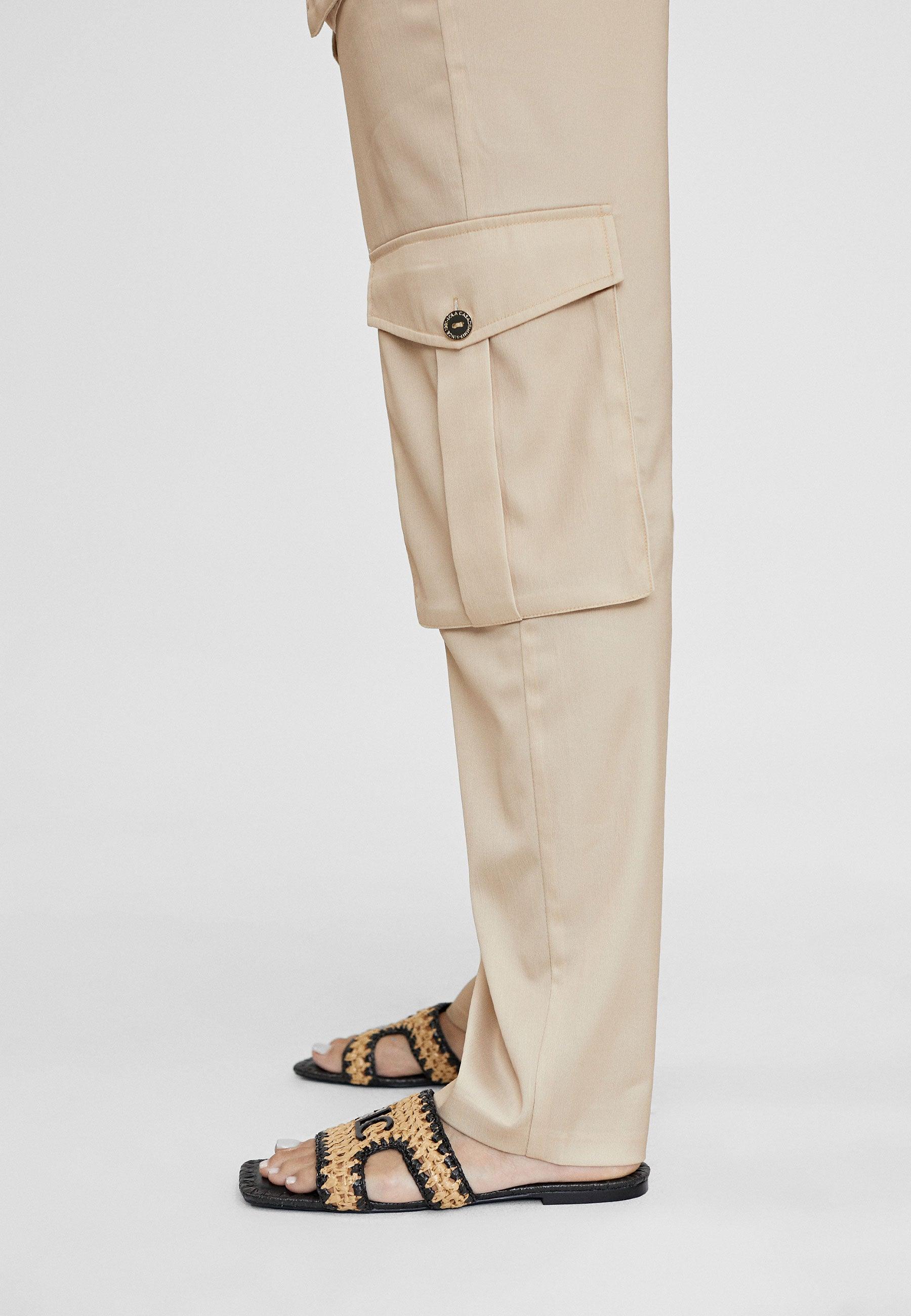 LS2414023-Beige-Trousers with cargo pockets