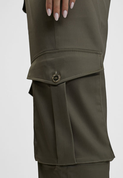 LS2414023-Khaki-Trousers with cargo pockets