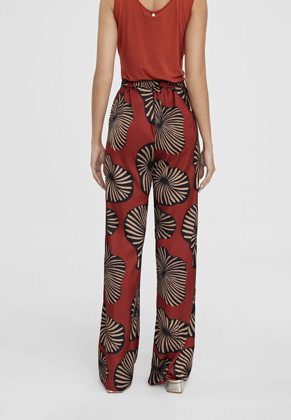 LS2414031-Red-Black-Straight printed trousers