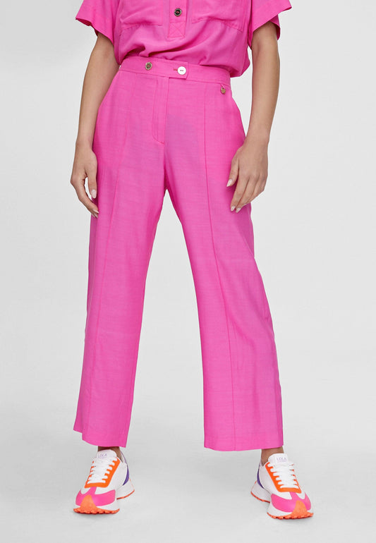 LS2414032-Fuchsia-Monochrome cropped trousers