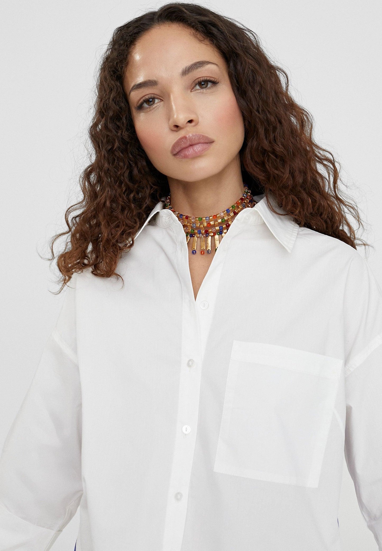 LS2415001-White-Basic cotton shirt