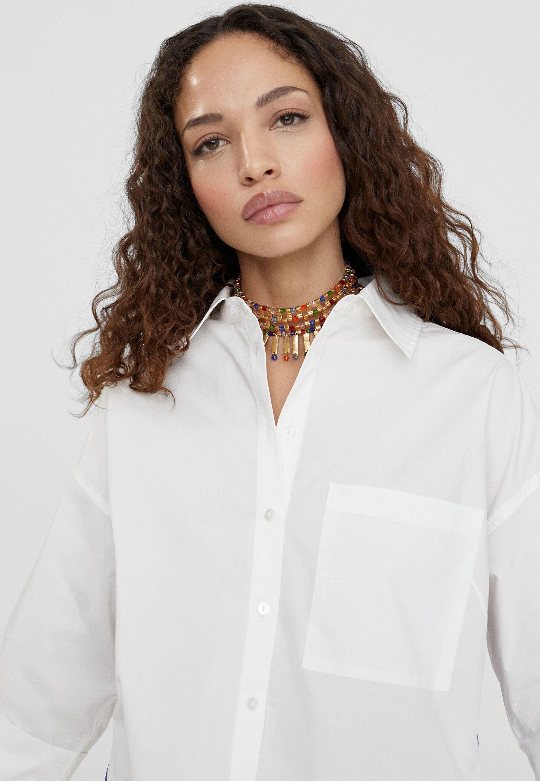 LS2415001-White-Basic cotton shirt