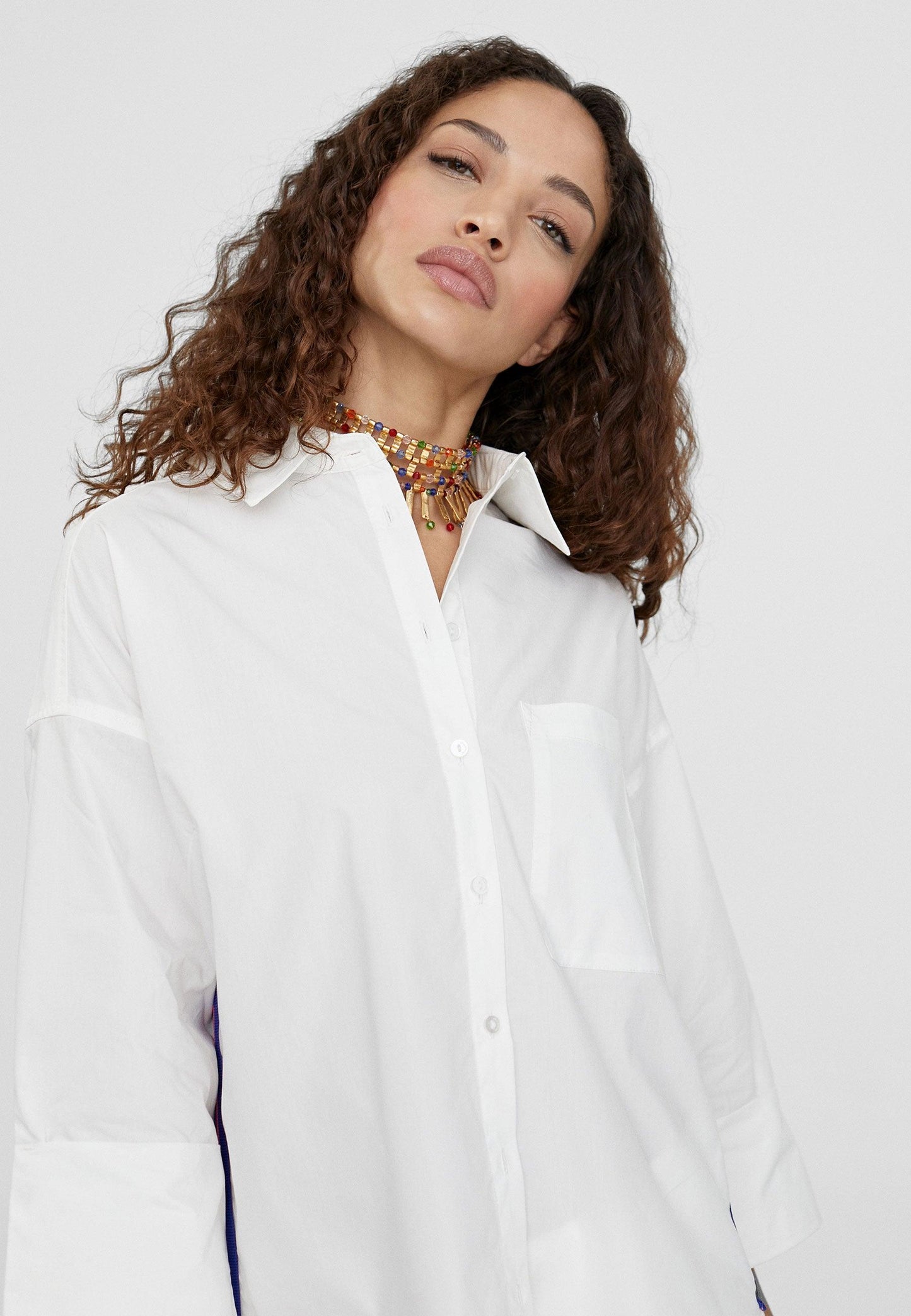LS2415001-White-Basic cotton shirt