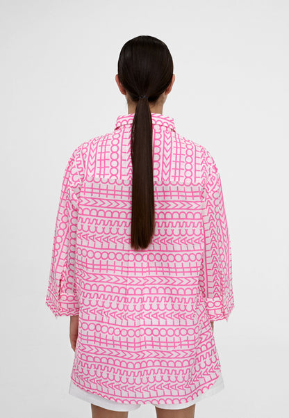 LS2415003-Fuchsia-Oversized logo print shirt 