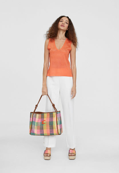 LS2415007-Orange-Plain-coloured knit top