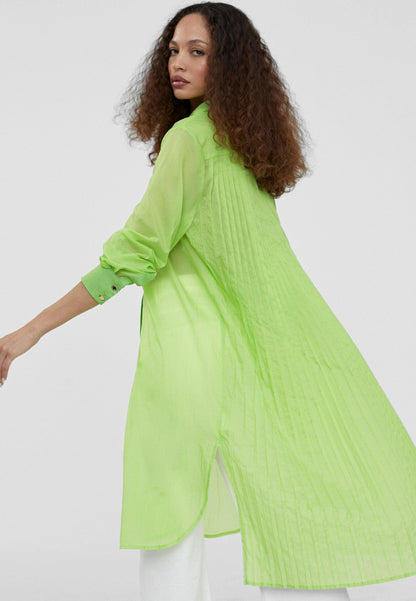 LS2415011-Pistachio-Long blouse with slits
