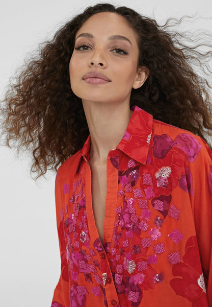 LS2416045-Orange-Pink-Floral print camisole