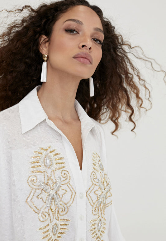 LS2416054-Ecru-Camisole with embroidered chest