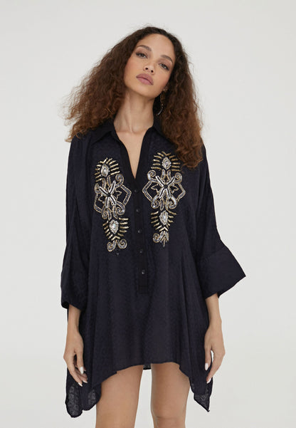 LS2416054-Black-Camisole with embroidered chest