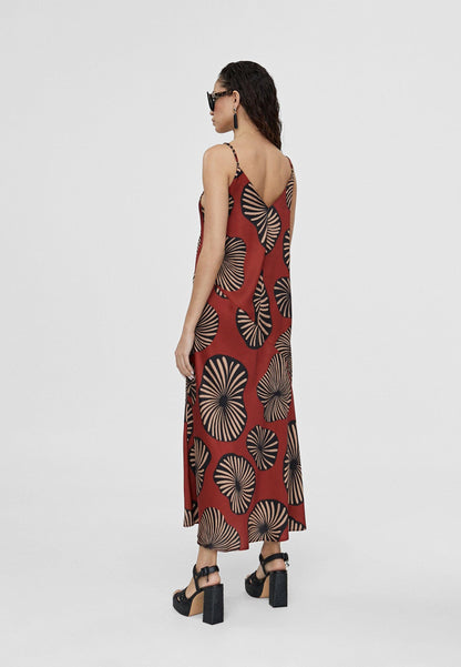 LS2416086-Red-Black-Long printed dress