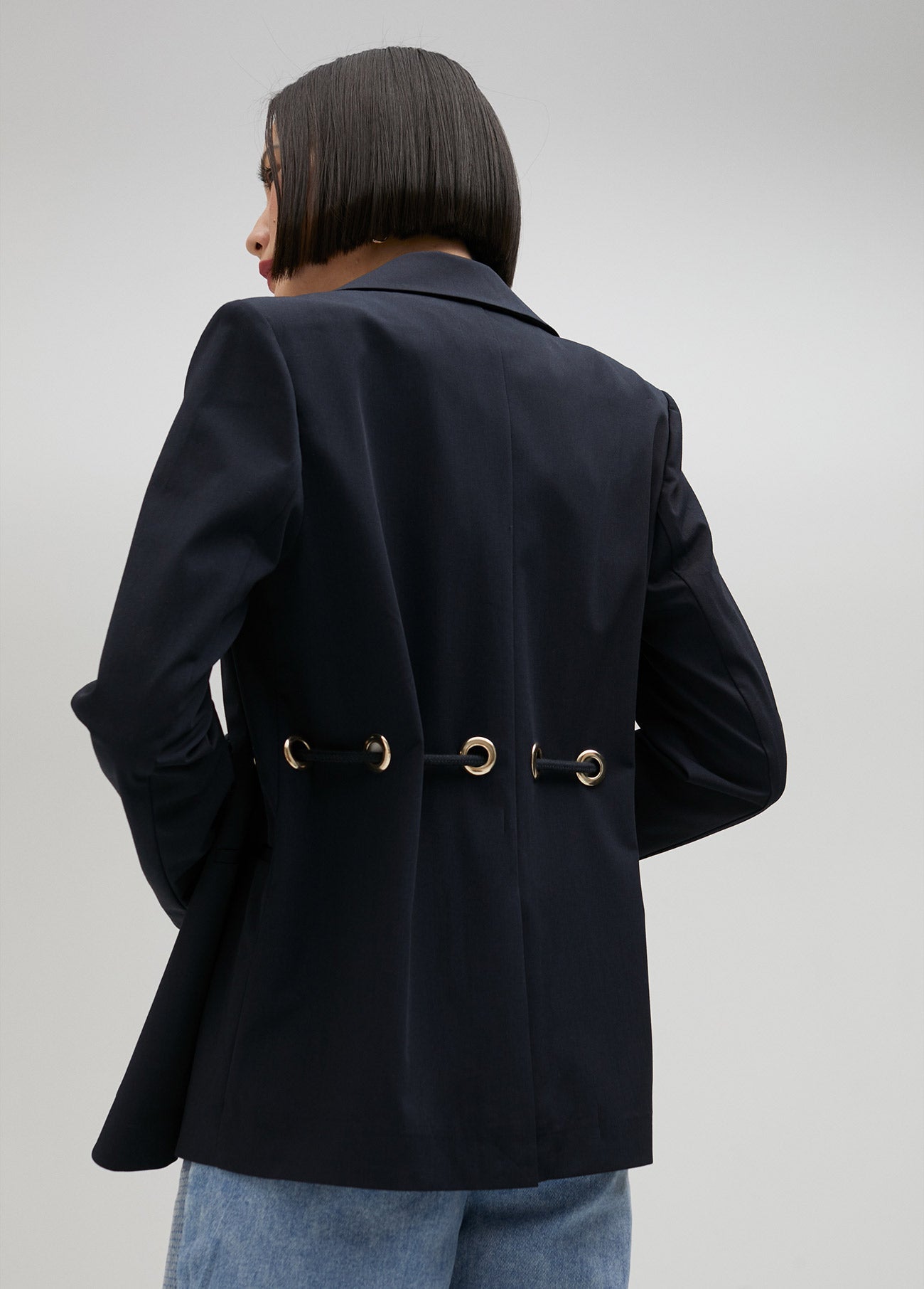 Blazer with eyelets