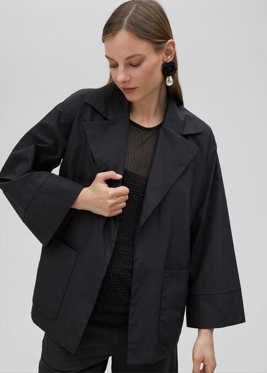 Technical blazer with kimono sleeves