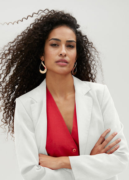 Straight fit tencel blazer