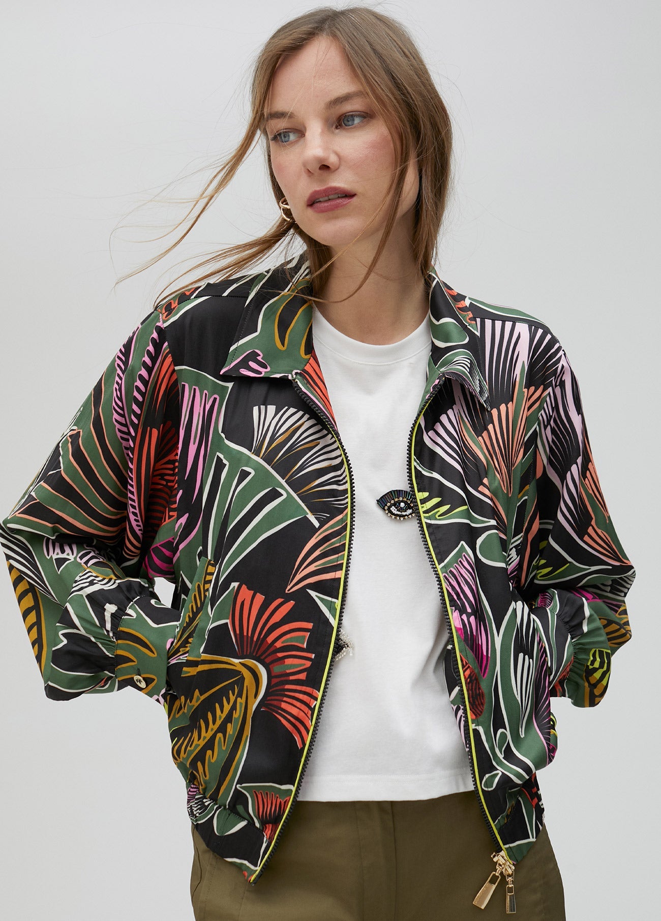 Printed bomber jacket