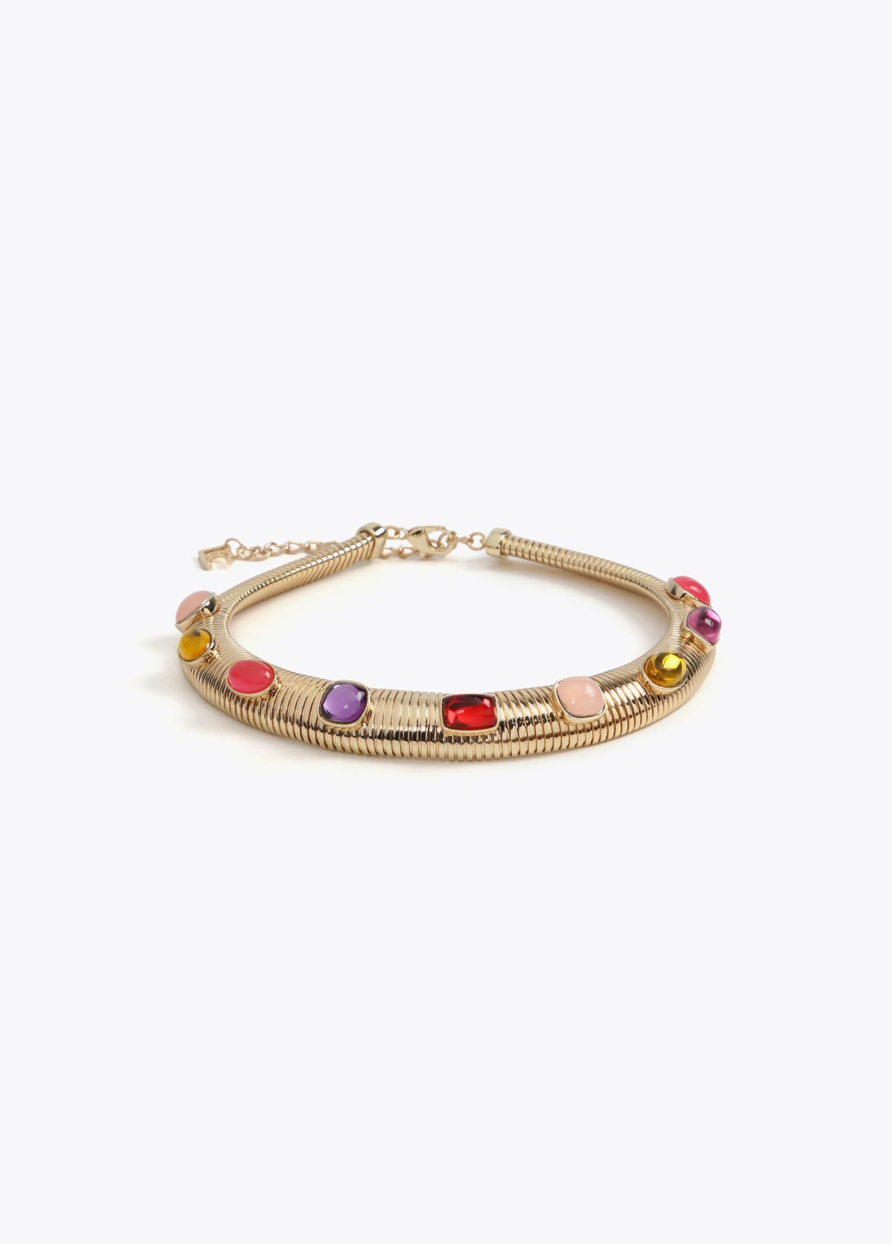 Elastic necklace with rhinestones