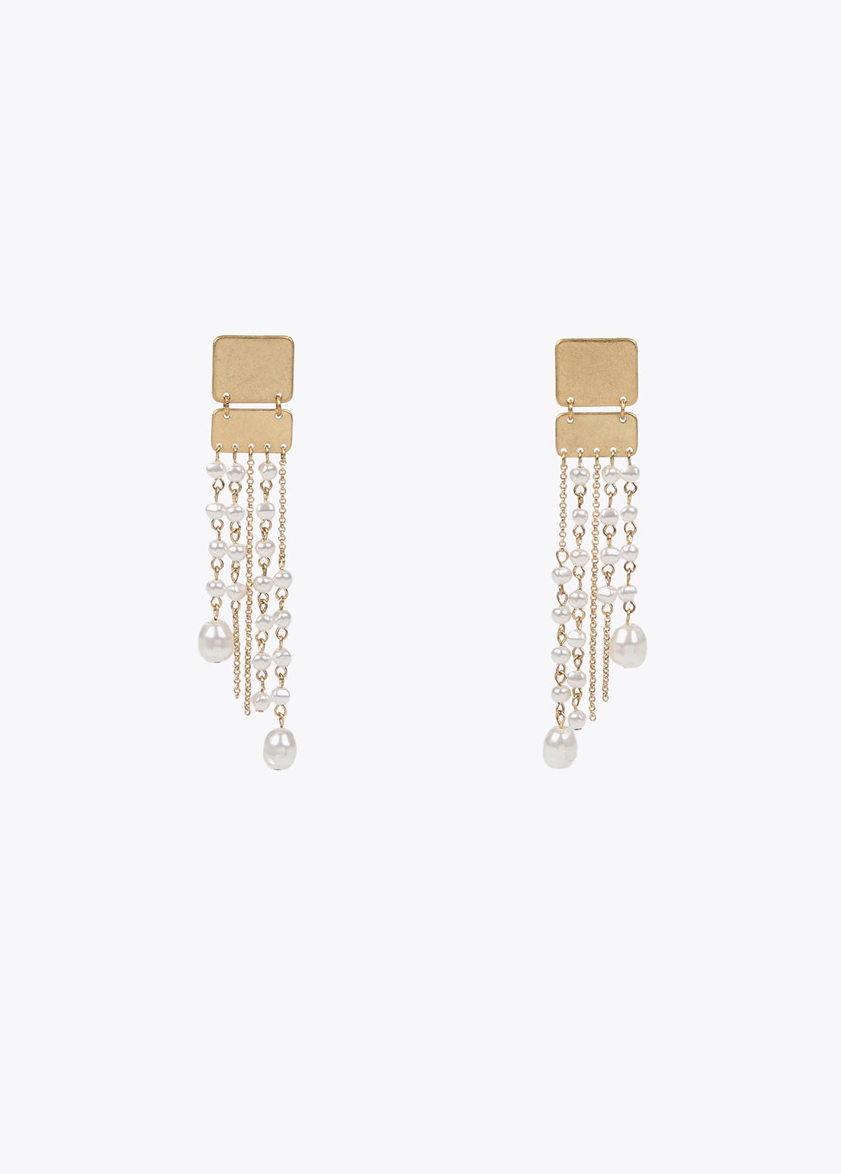 Faux pearl cascading earrings