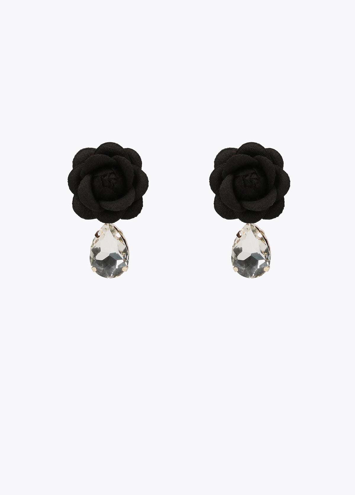 Black flower earrings